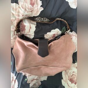 Tylie Malibu Pink Gem Suede Shoulder Bag